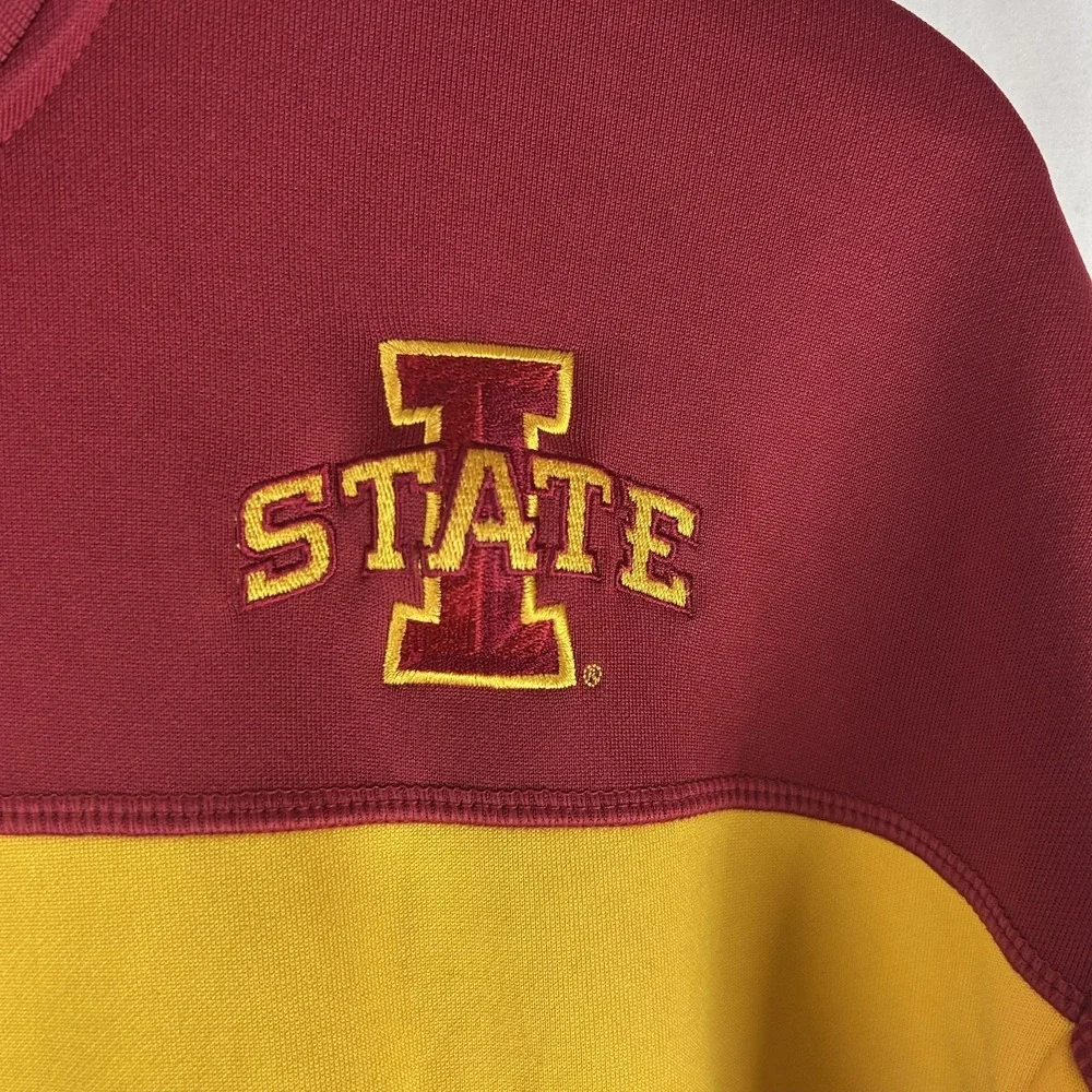 Iowa State Cyclones Jacket Mens XL Red Yellow Football‎ Dri-FIT Full Zip Nike